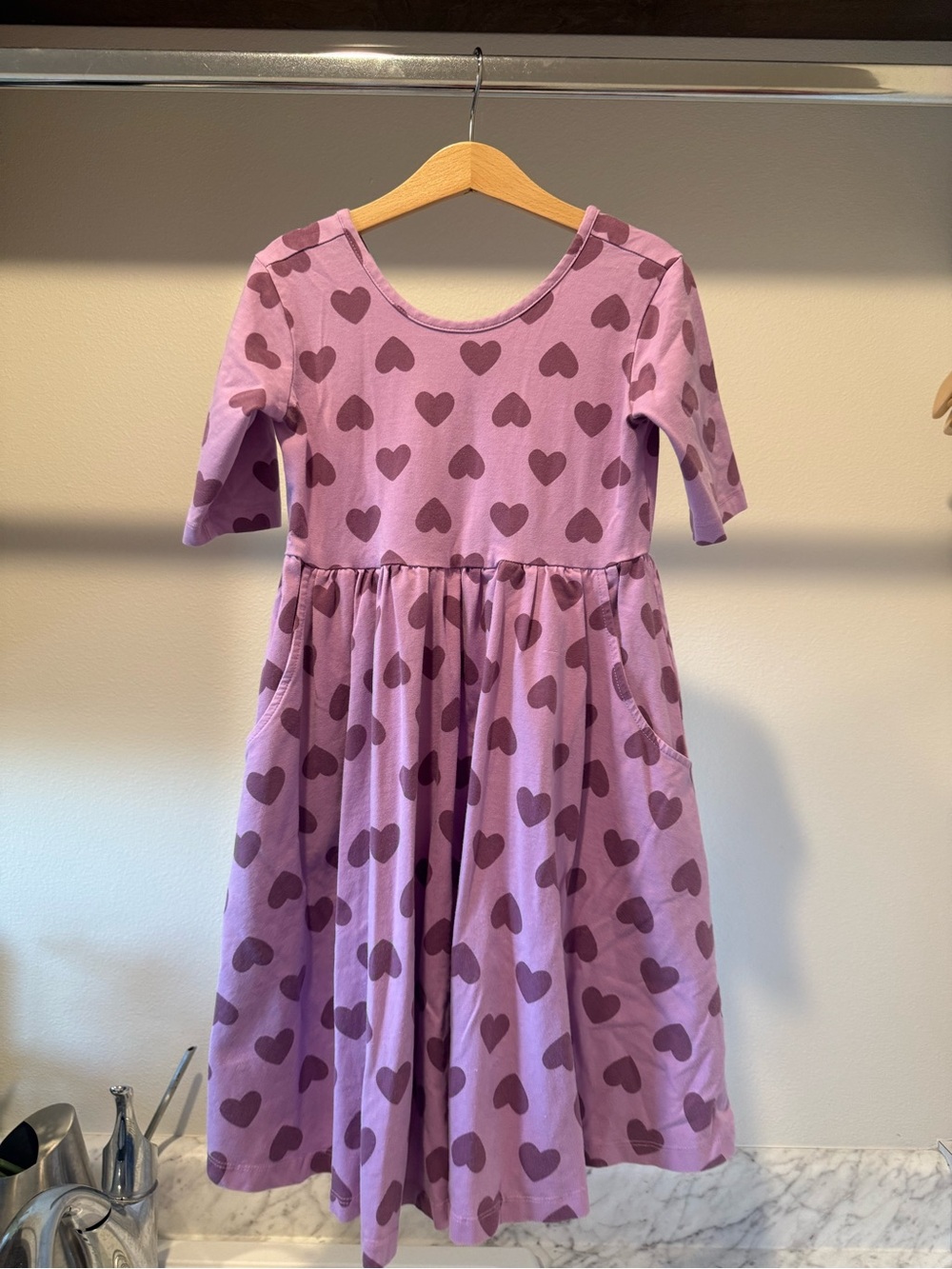 HANNA ANDERSON skater dress with pocket heart size 130cm US 8(M) girl.